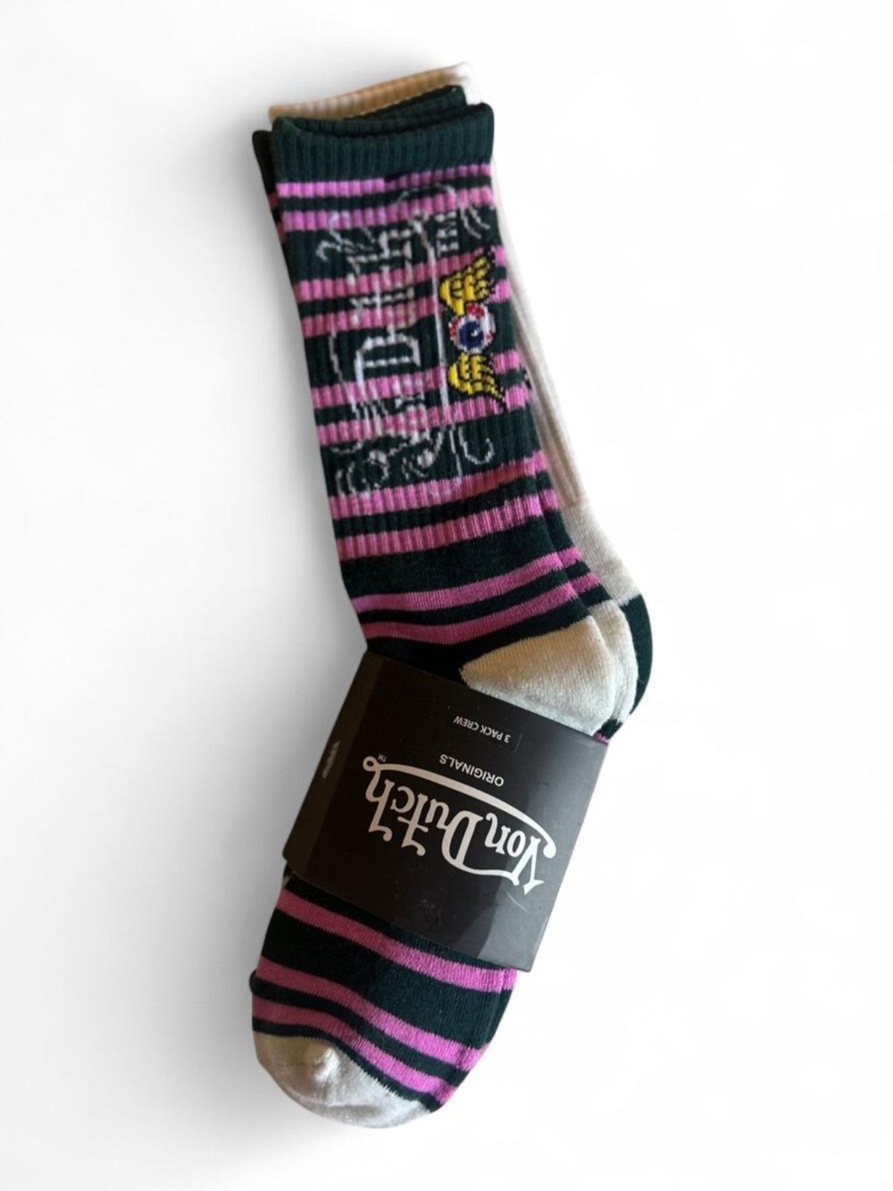 NWT Von Dutch crew length sock set. 3 total pair.